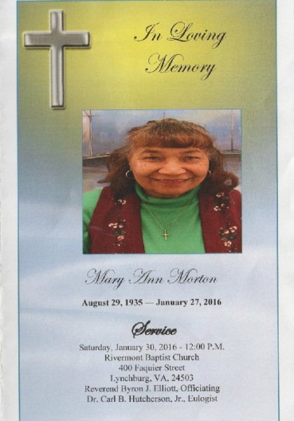 Mary Ann Reid Morton DHS-'53
