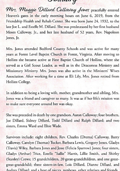 Maggie Dillard Calloway Jones-obituary