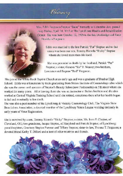 Edith Ferguson Steptoe-obituary