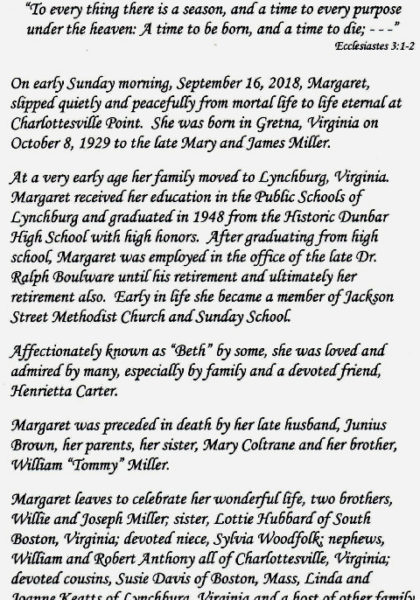 Margaret Elizabeth Brown-obituary