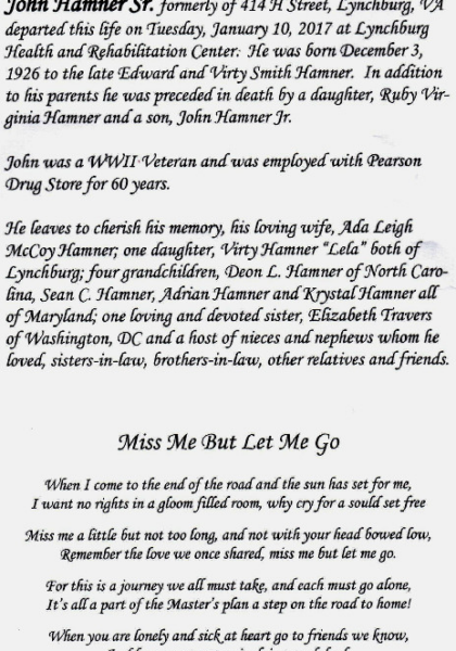 John Hamner-obituary