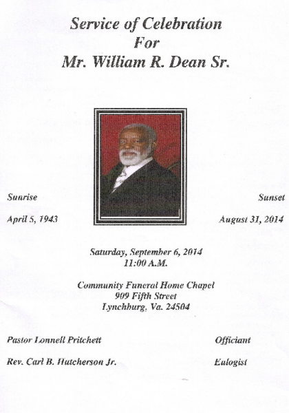 William R. Dean Sr. DHS'63!