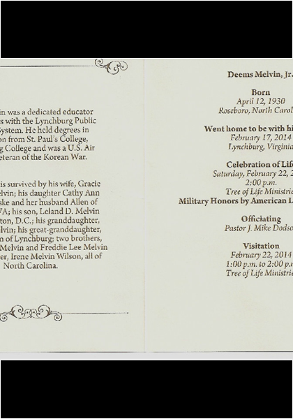 Deems Melvin-obituary