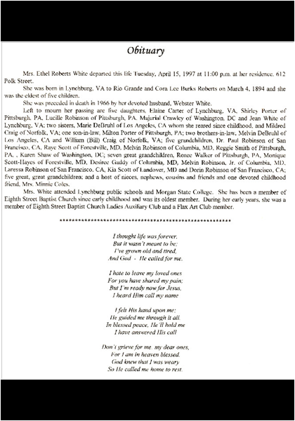 Ethel Roberts White-obituary