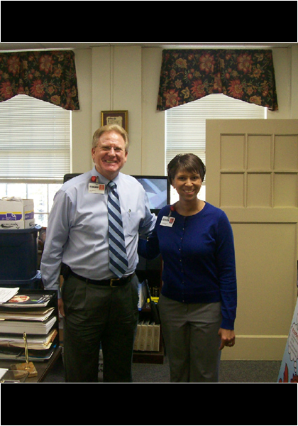 Here is Principal John Blakely, and then Assistant Principal Monica Hendricks! In 2014, Monica was promoted to Principal of Bass Elementary school! Monica is classmate Professor Hermina Walthall Hendrick's daughter in law!