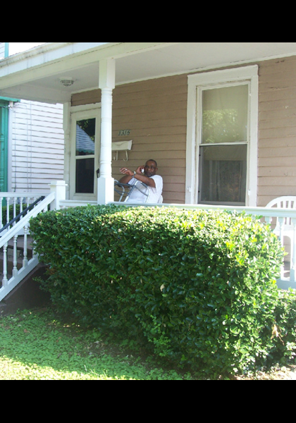 Sylvester Edwards DHS-'69, can check out all the festivities from his front porch!
