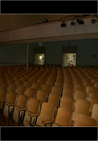 The auditorium! The seats have been redone, and the walls now have a beautiful paint job!