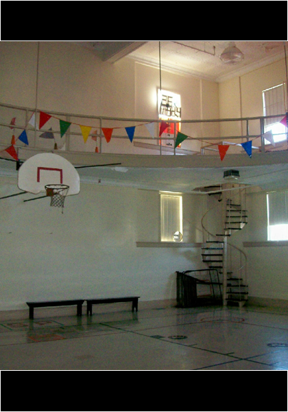 The gym! Remember playing sideline basketball?