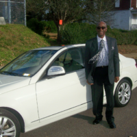 David Herndon DHS-'67, in from North Carolina to check out the progress of the Johnson Tennis Court across from where he used to live on Pierce St! Nice Benz!'