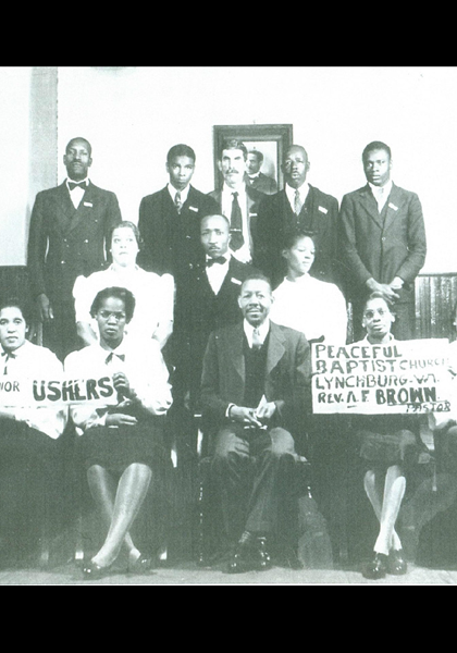 Here is an old picture of Peaceful Baptist Church when it was on Pierce St! Somebody help me out with some names.....Rev. Brown & Mr. Mundy so far...