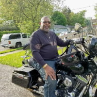 Dj, Sir Charles Disco Knight on his Harley! I hope that he doesn't mix his body with the pavement!!