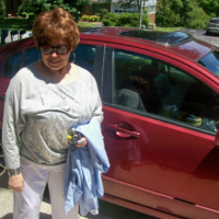 My neighbor, Mary Carol Hutcherson Cabell DHS-'60, getting ready for her 55th class reunion in her Mitsubishi!