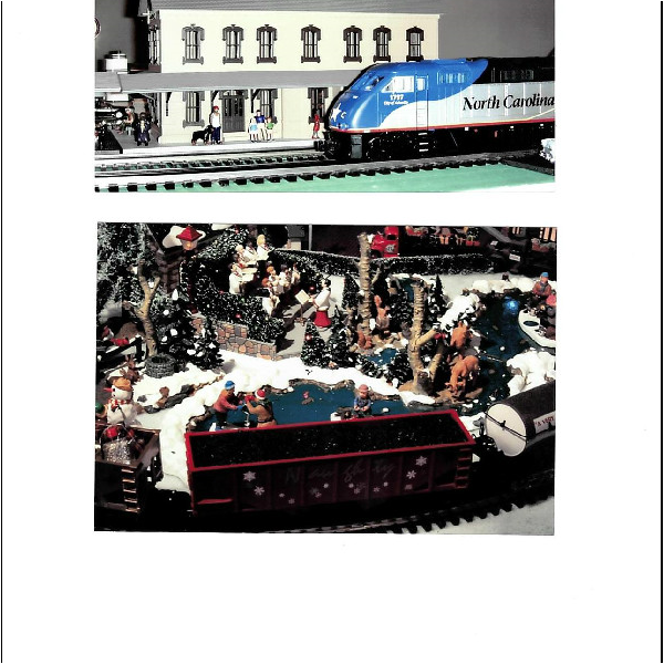 Model train station.