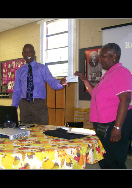 DeBois presenting a check for the Timbridge Hill Community Center-2014! DeBois presenting a check for the Timbridge Hill Community Center-2014!