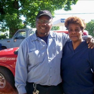 Savaukia Capps Monroe DHS-'69, & her husband Bernard, Classic Chevy Truck!