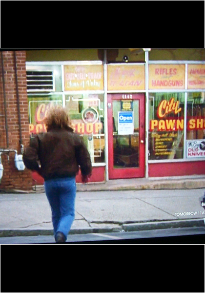 This is the pawn shop where in "aka kelly kay," Kay bought her gun! It is next to the building used in "dangerous engagement." where Lucas Dafete had lunch!